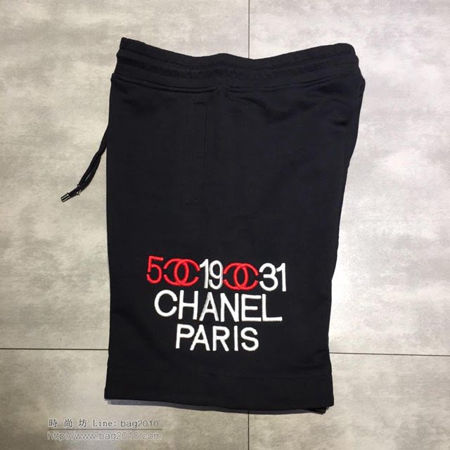 Chanel五分褲 19春夏最新款 香奈兒黑色休閒短褲  tzy1794